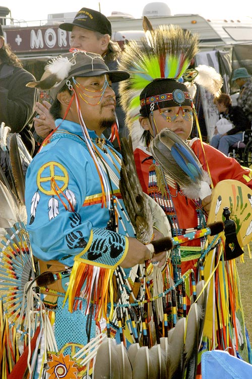 Calvin and Brad Haskan, Las Vegas Intertrbibal Veterans Pow Wow, 2006,  © Mickey Cox 2006