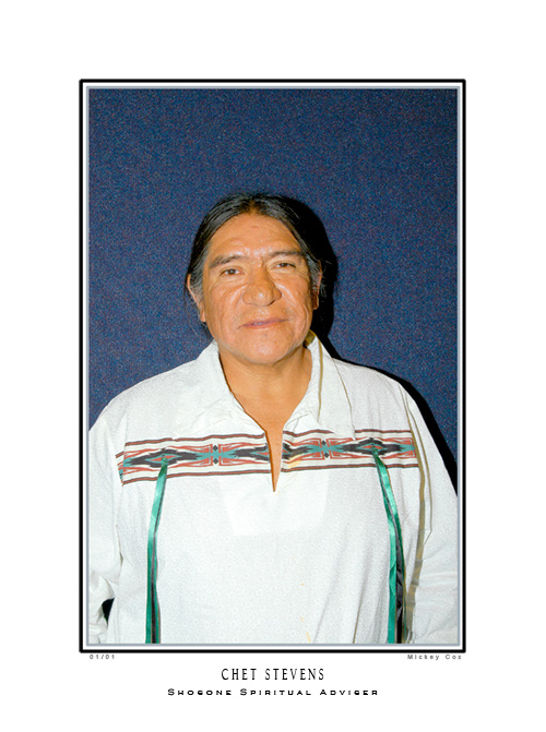 Chet Stevens, Shoshone Spiritual Advisor, Las Vegas 2008<br />Speaking at the 2nd Annual Intertribal Earth Gathering, Las Vegas, Nevada, 2008, © Mickey Cox 2008