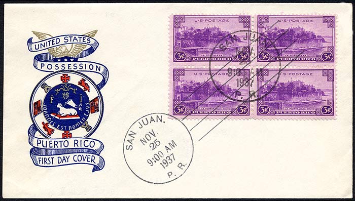 Puerto Rico Territory, FDC, 1937