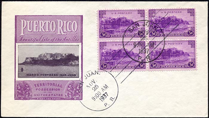 Puerto Rico Territory, FDC, 1937
