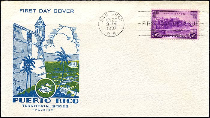 Puerto Rico Territory, FDC, 1937