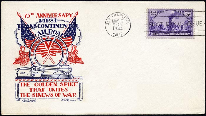 TransContinental Rail Road, FDC, 1944