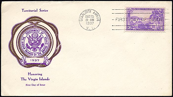 Virgin Islands Territory, FDC, 1937