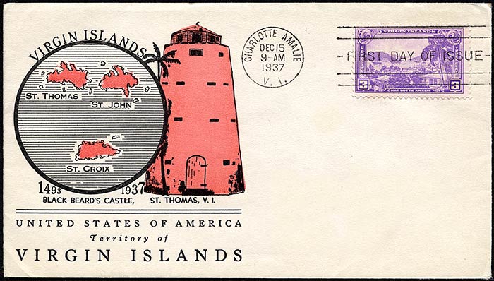 Virgin Islands Territory, FDC, 1937